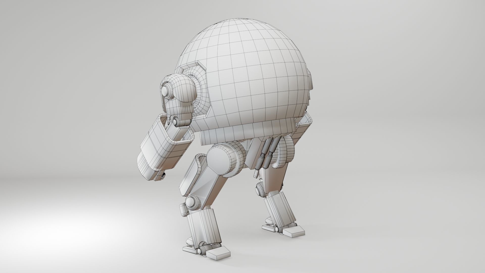 Mecha Robot Game Ready PBR Low-poly 3D model_23
