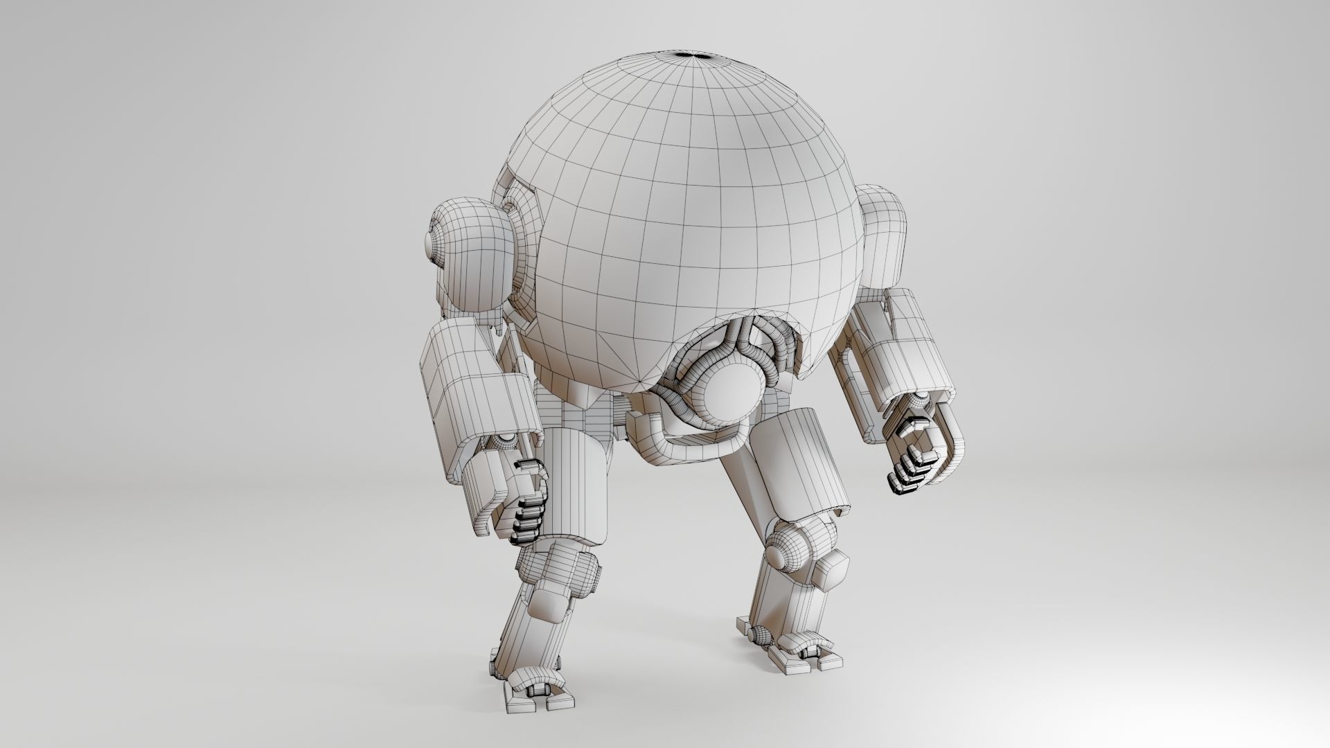 Mecha Robot Game Ready PBR Low-poly 3D model_19