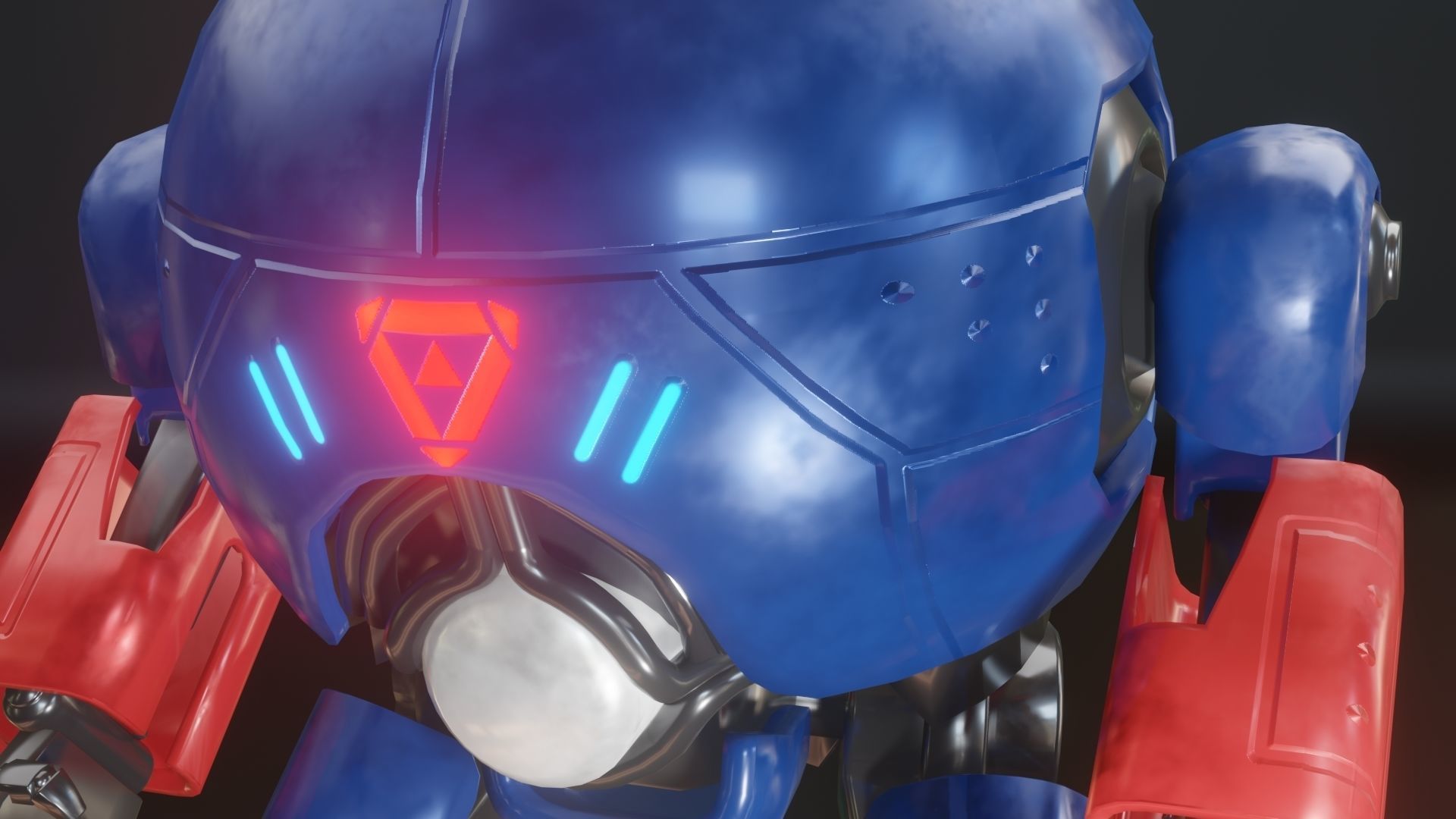 Mecha Robot Game Ready PBR Low-poly 3D model_10