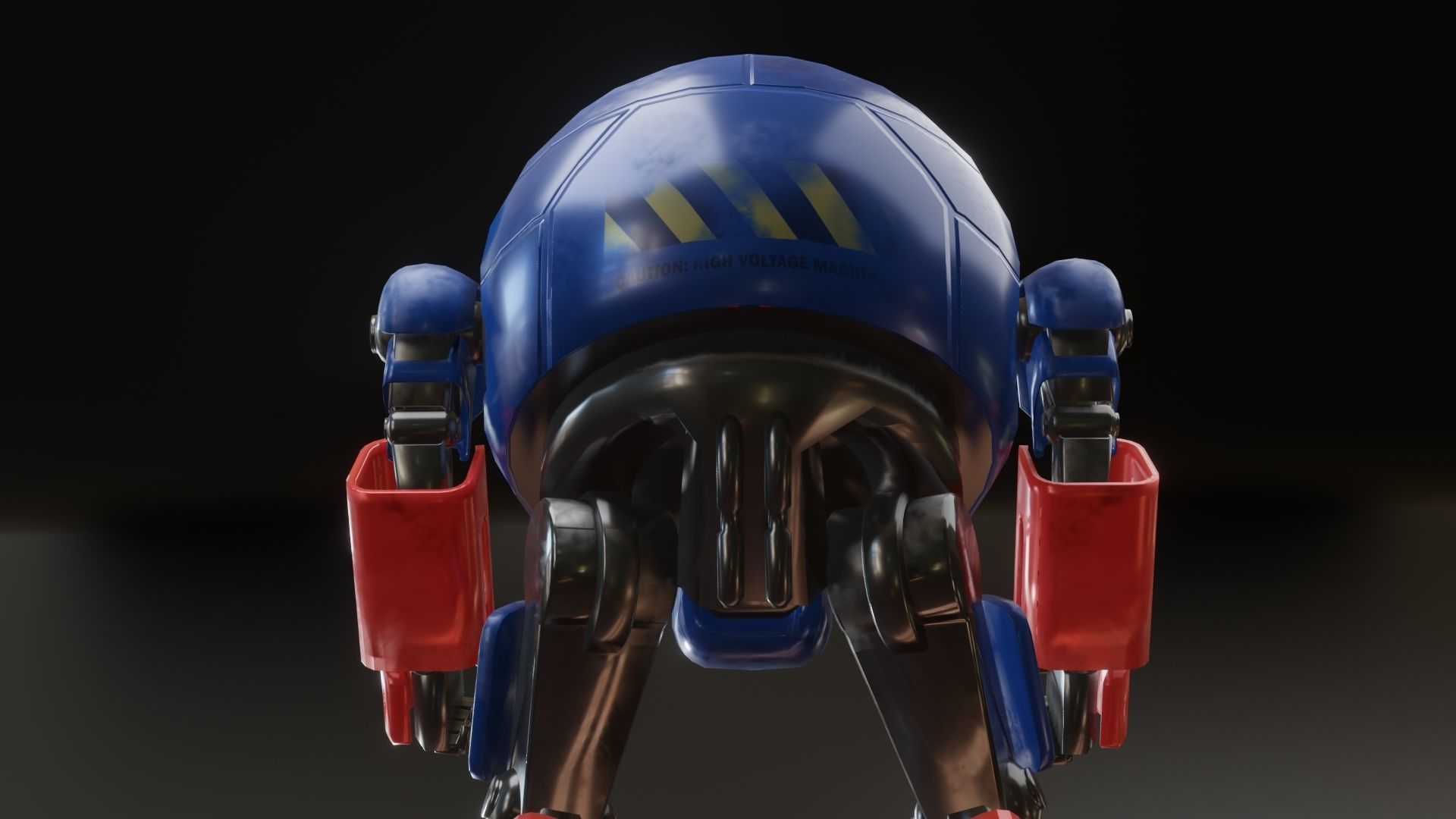Mecha Robot Game Ready PBR Low-poly 3D model_11
