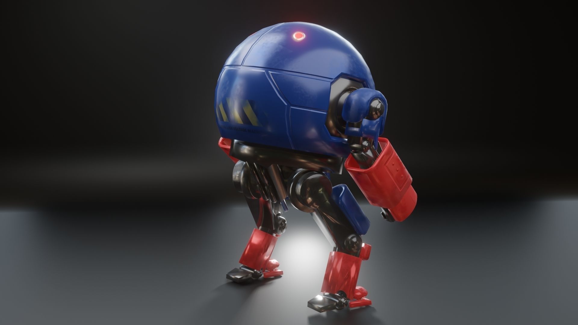 Mecha Robot Game Ready PBR Low-poly 3D model_6