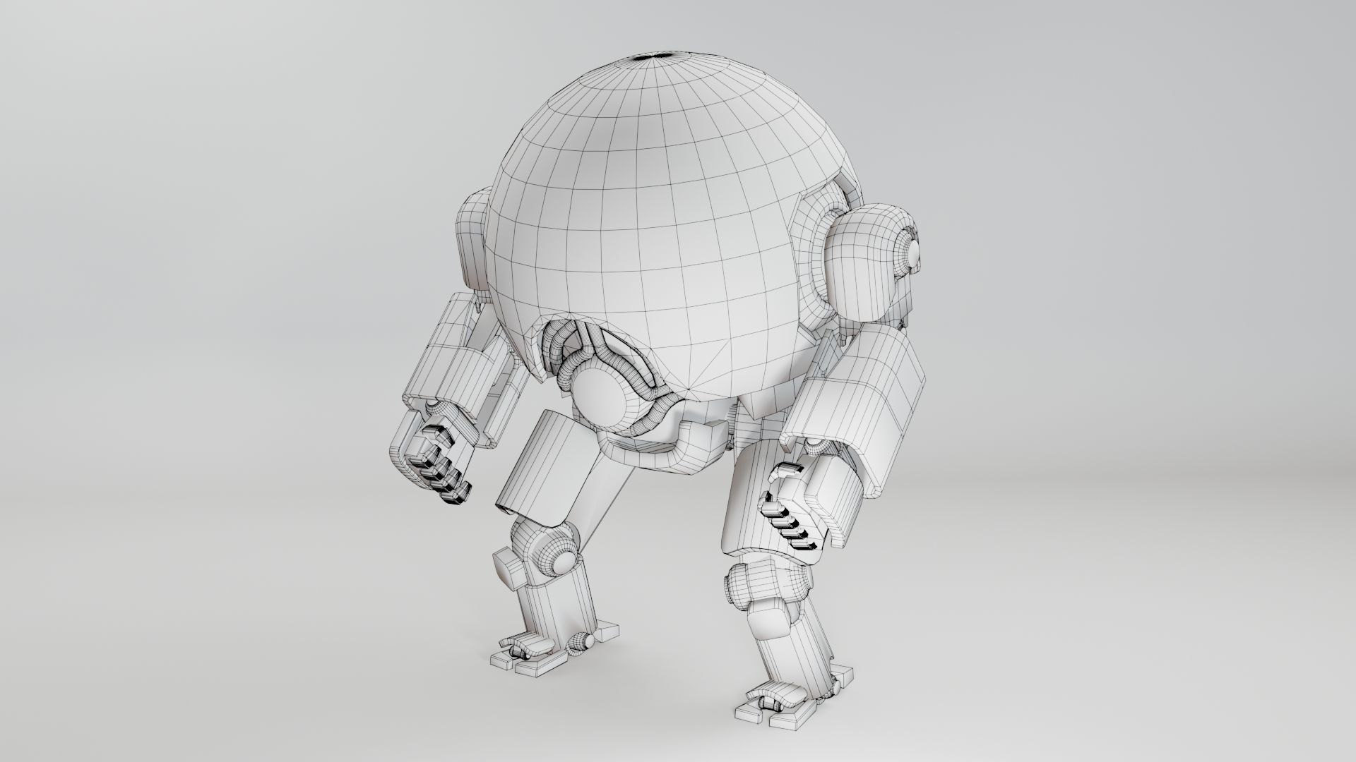 Mecha Robot Game Ready PBR Low-poly 3D model_17