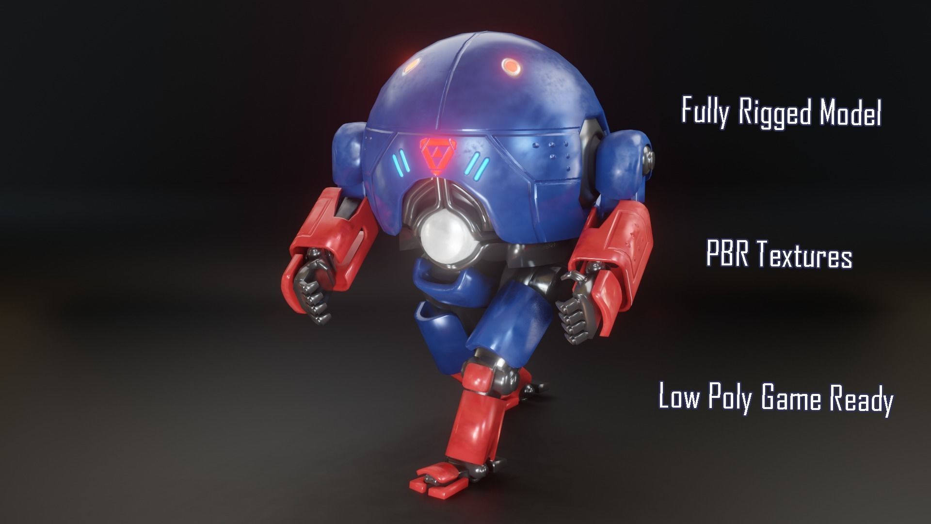 Mecha Robot Game Ready PBR Low-poly 3D model_1