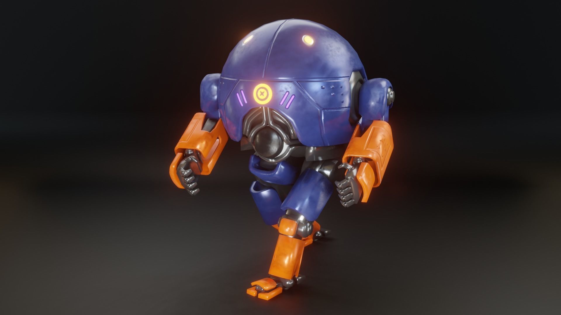 Mecha Robot Game Ready PBR Low-poly 3D model_13
