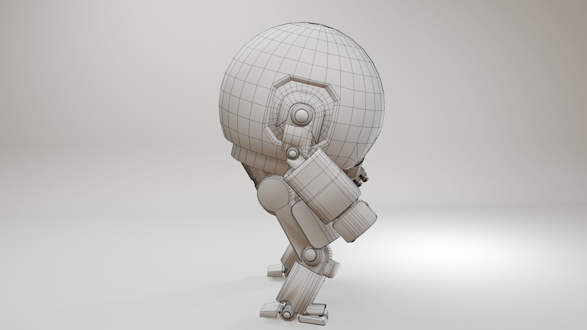 Mecha Robot Game Ready PBR Low-poly 3D model_24