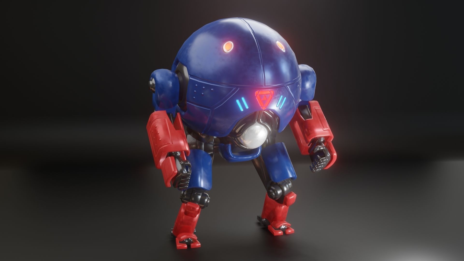 Mecha Robot Game Ready PBR Low-poly 3D model_3