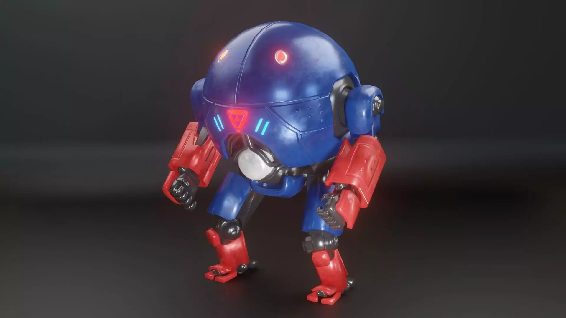 Mecha Robot Game Ready PBR Low-poly 3D model_0