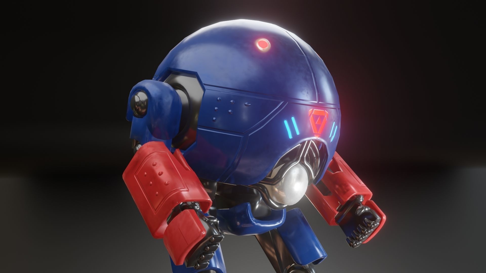 Mecha Robot Game Ready PBR Low-poly 3D model_9