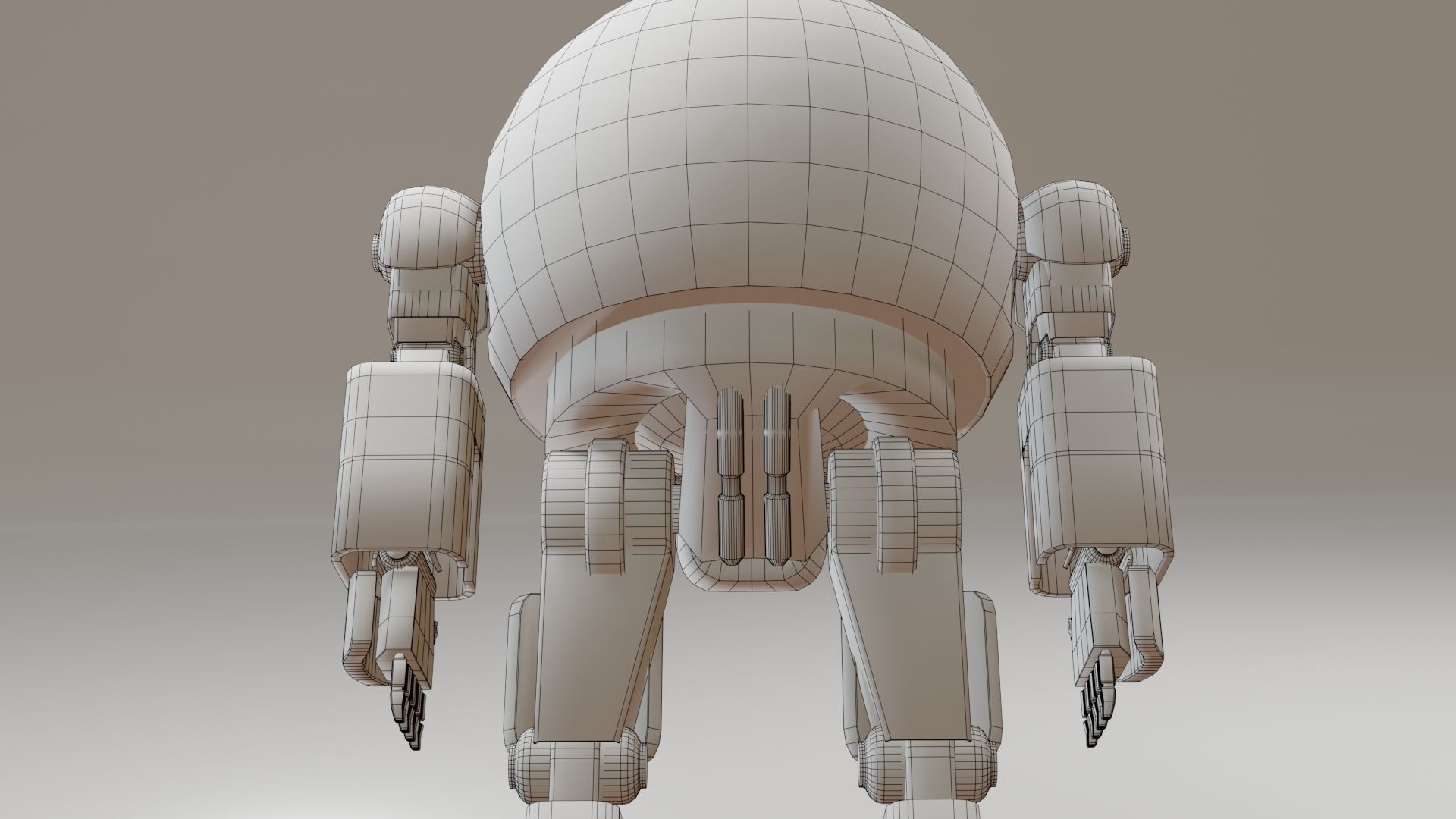 Mecha Robot Game Ready PBR Low-poly 3D model_27