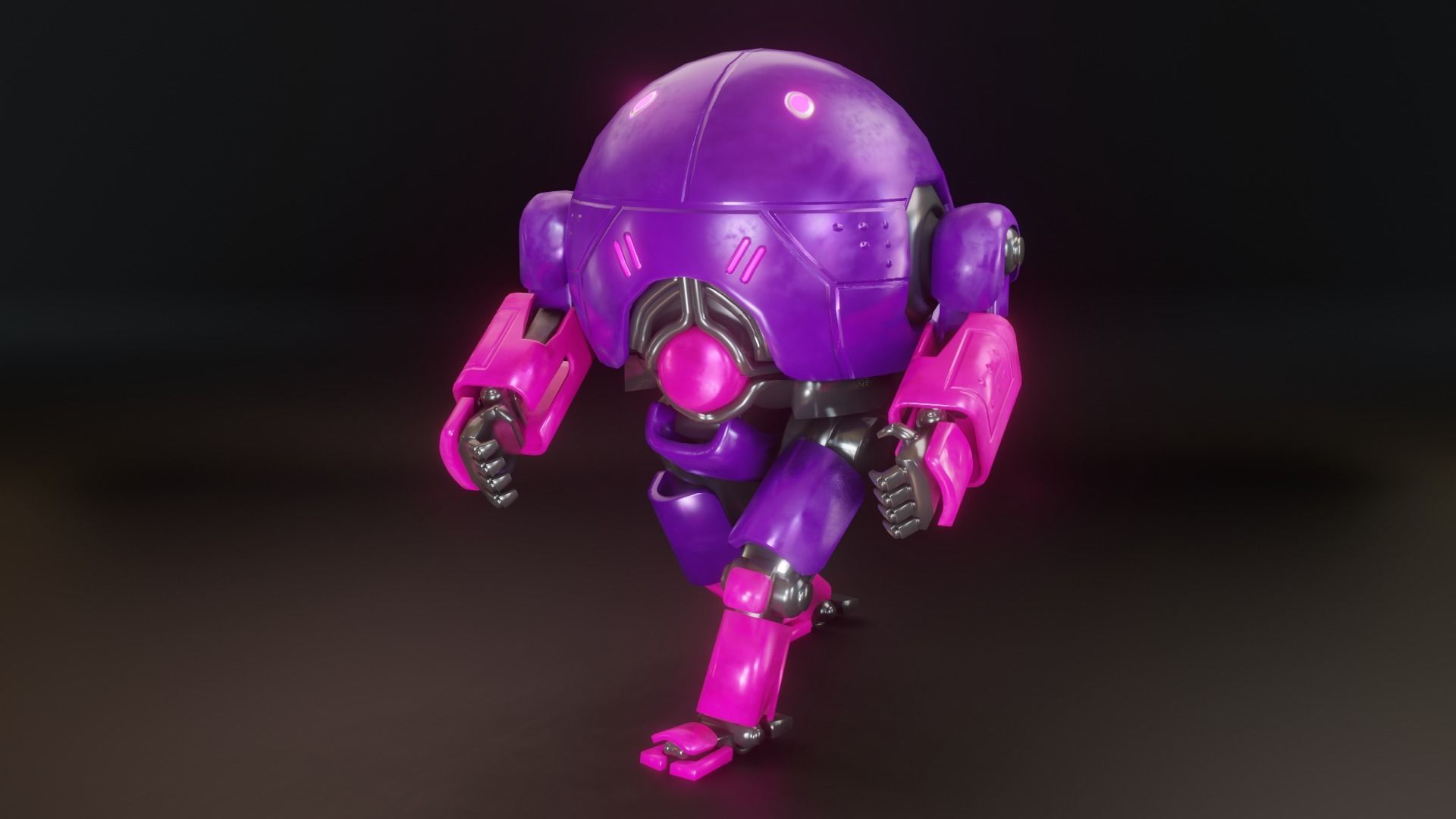 Mecha Robot Game Ready PBR Low-poly 3D model_16