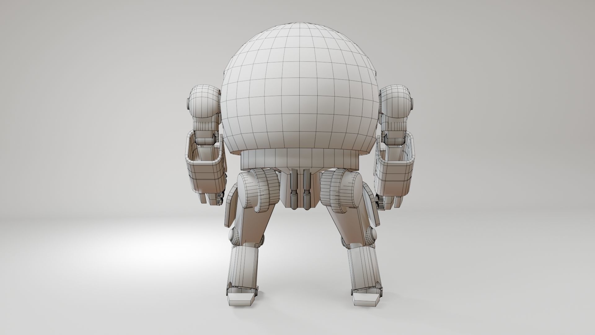 Mecha Robot Game Ready PBR Low-poly 3D model_20