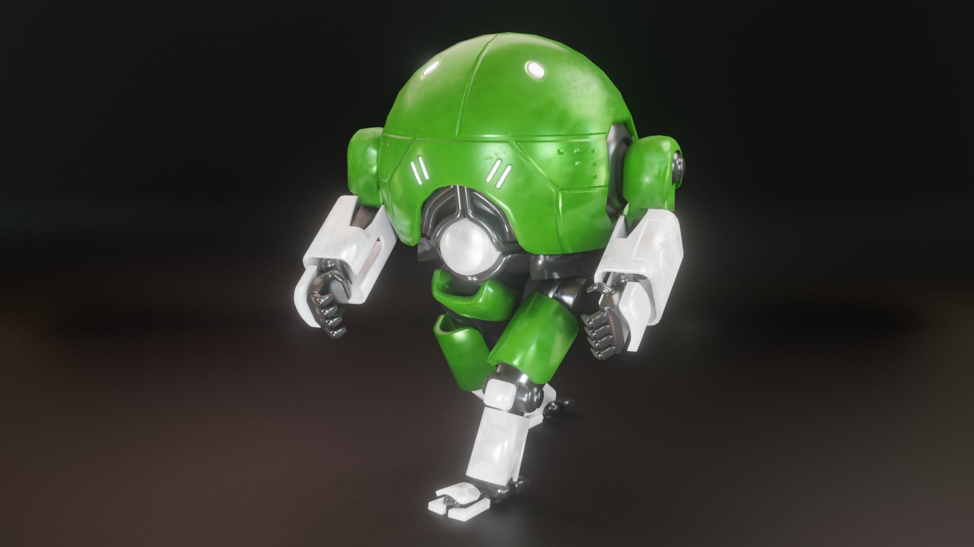 Mecha Robot Game Ready PBR Low-poly 3D model_15