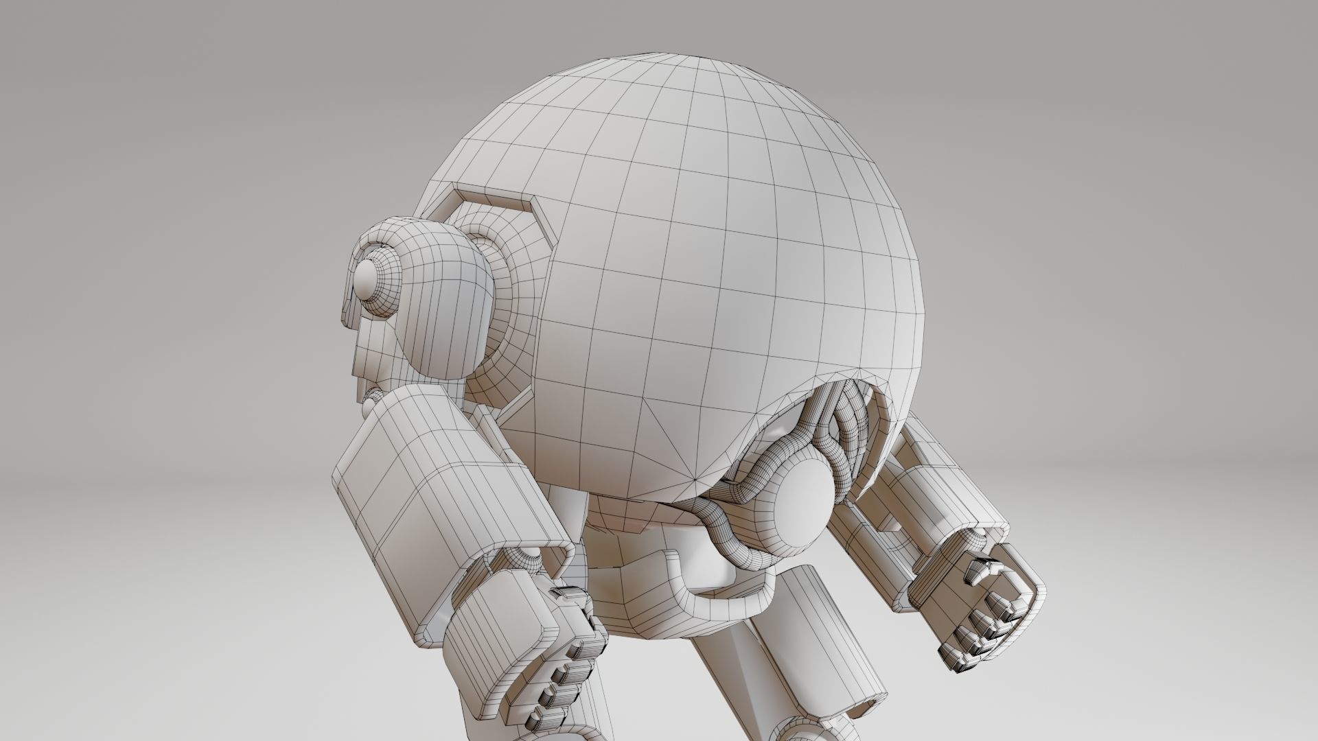 Mecha Robot Game Ready PBR Low-poly 3D model_25