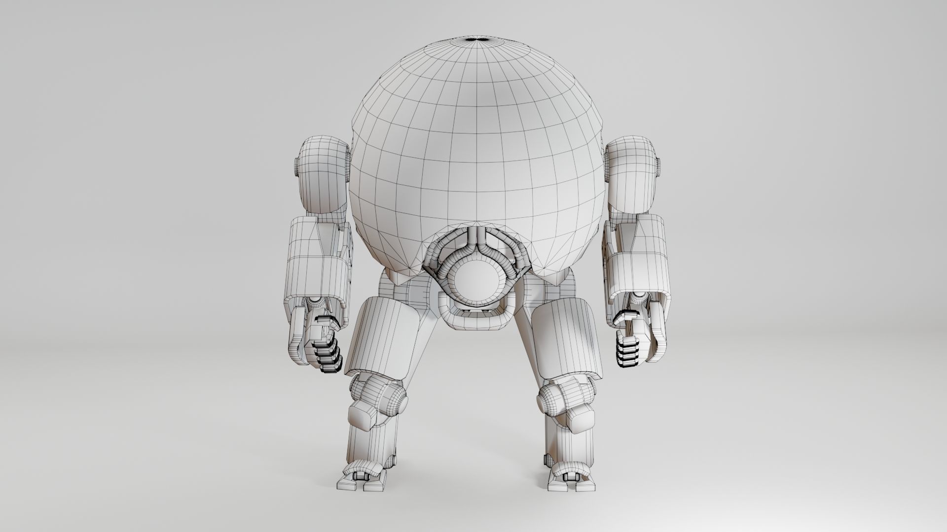 Mecha Robot Game Ready PBR Low-poly 3D model_18