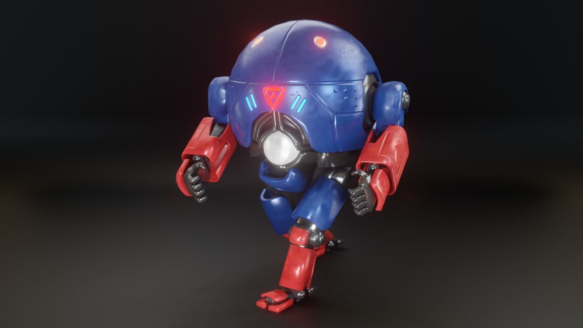 Mecha Robot Game Ready PBR Low-poly 3D model_14