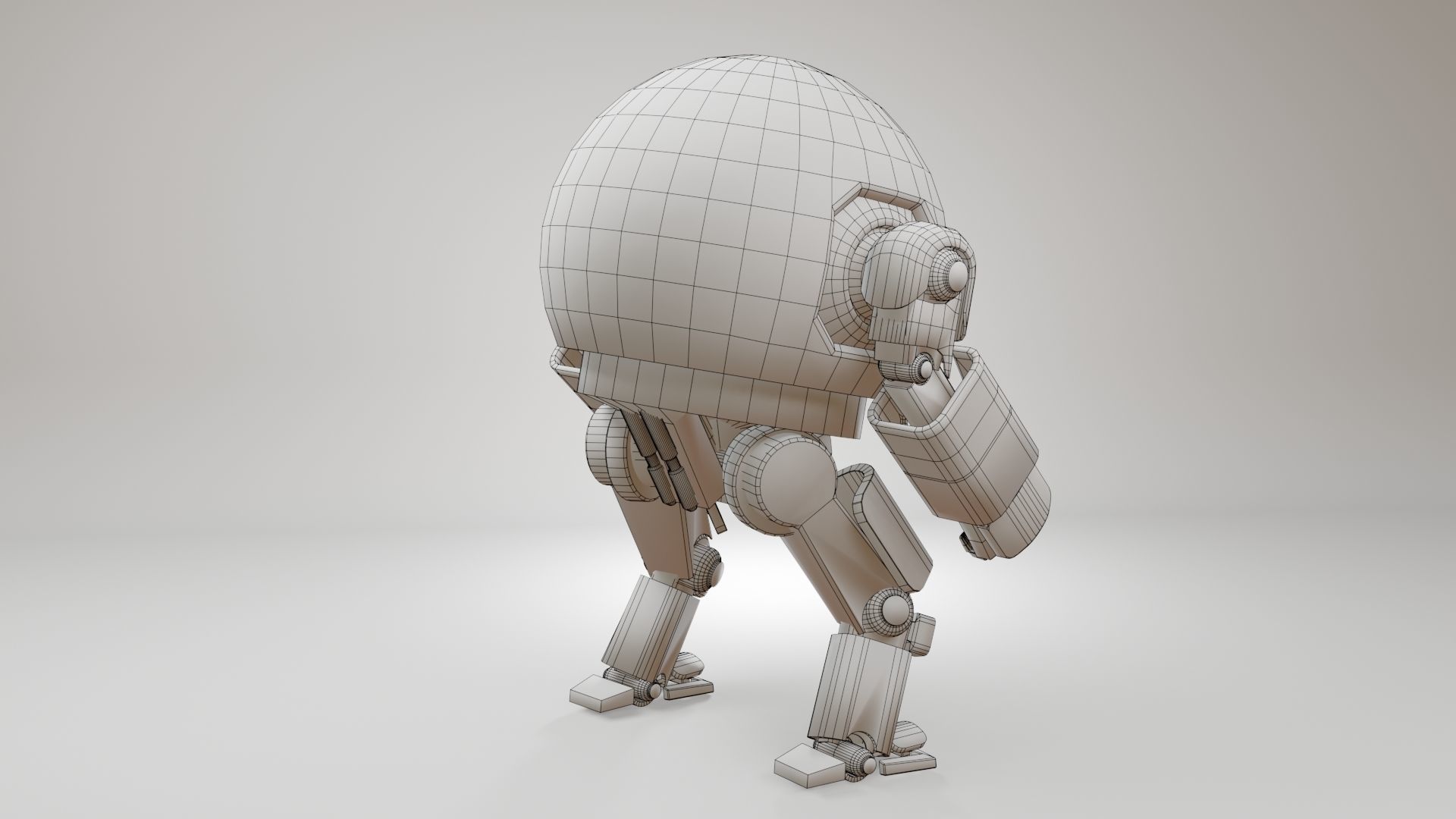 Mecha Robot Game Ready PBR Low-poly 3D model_21