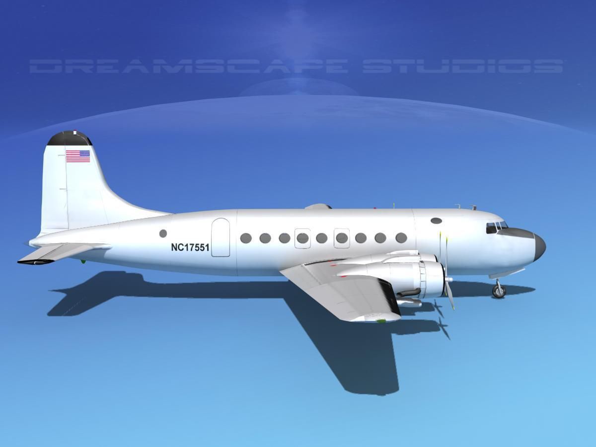 Douglas DC-4 Bare Metal 3D model_5