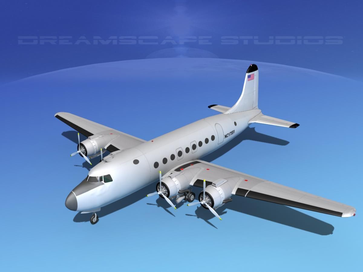 Douglas DC-4 Bare Metal 3D model_11