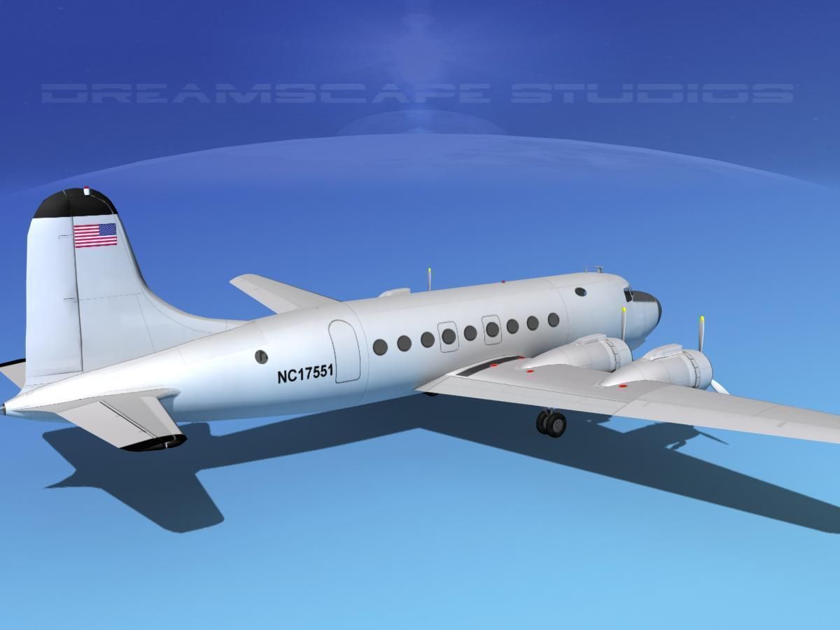 Douglas DC-4 Bare Metal 3D model_6