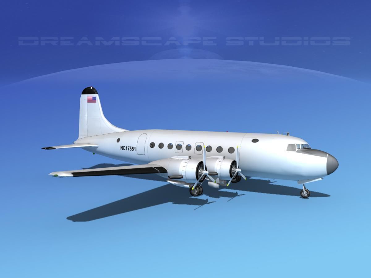 Douglas DC-4 Bare Metal 3D model_4
