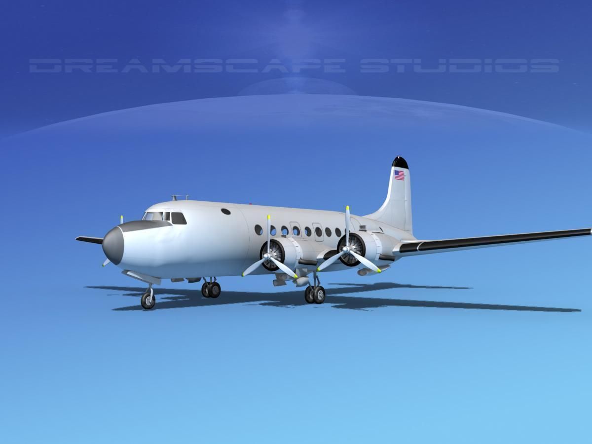 Douglas DC-4 Bare Metal 3D model_1