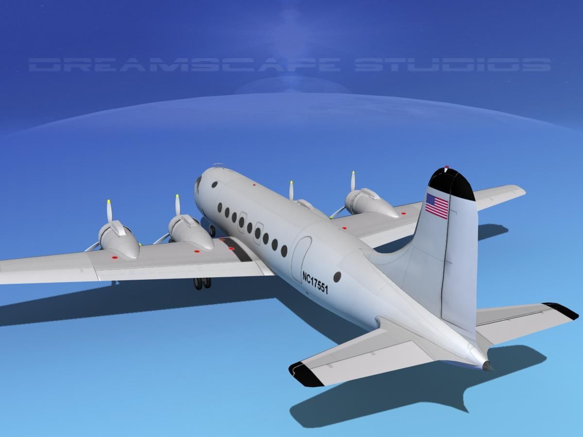 Douglas DC-4 Bare Metal 3D model_8