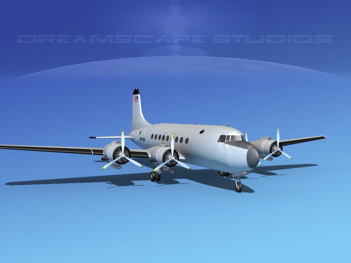 Douglas DC-4 Bare Metal 3D model_3