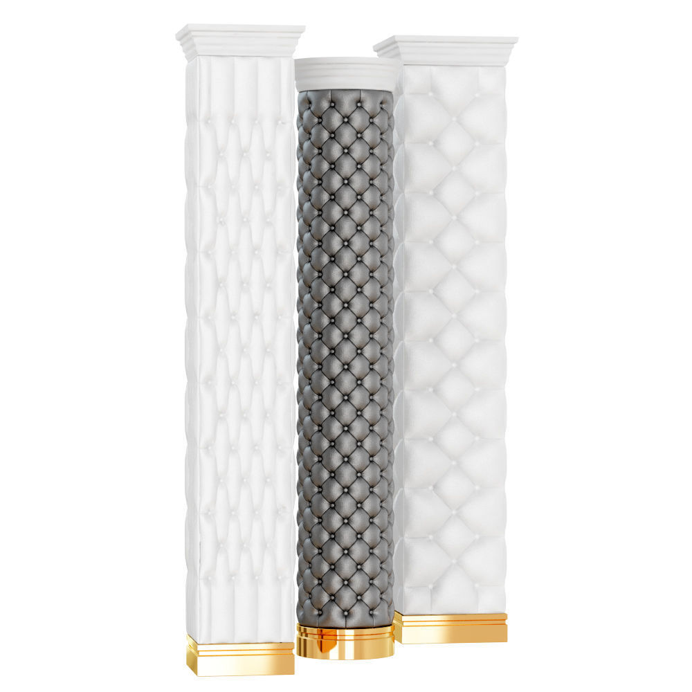 Three decorative columns of capitone 3D model_2