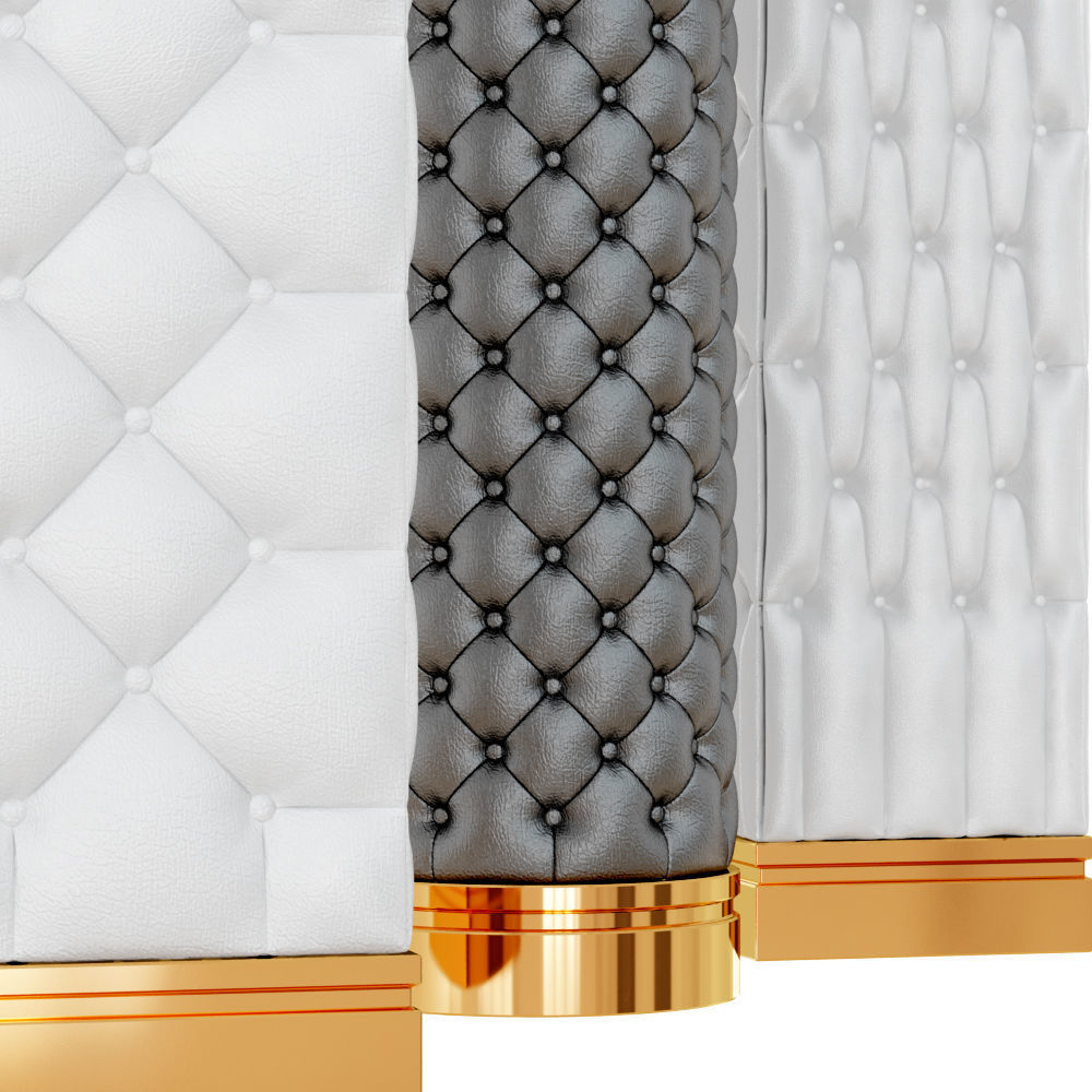 Three decorative columns of capitone 3D model_3