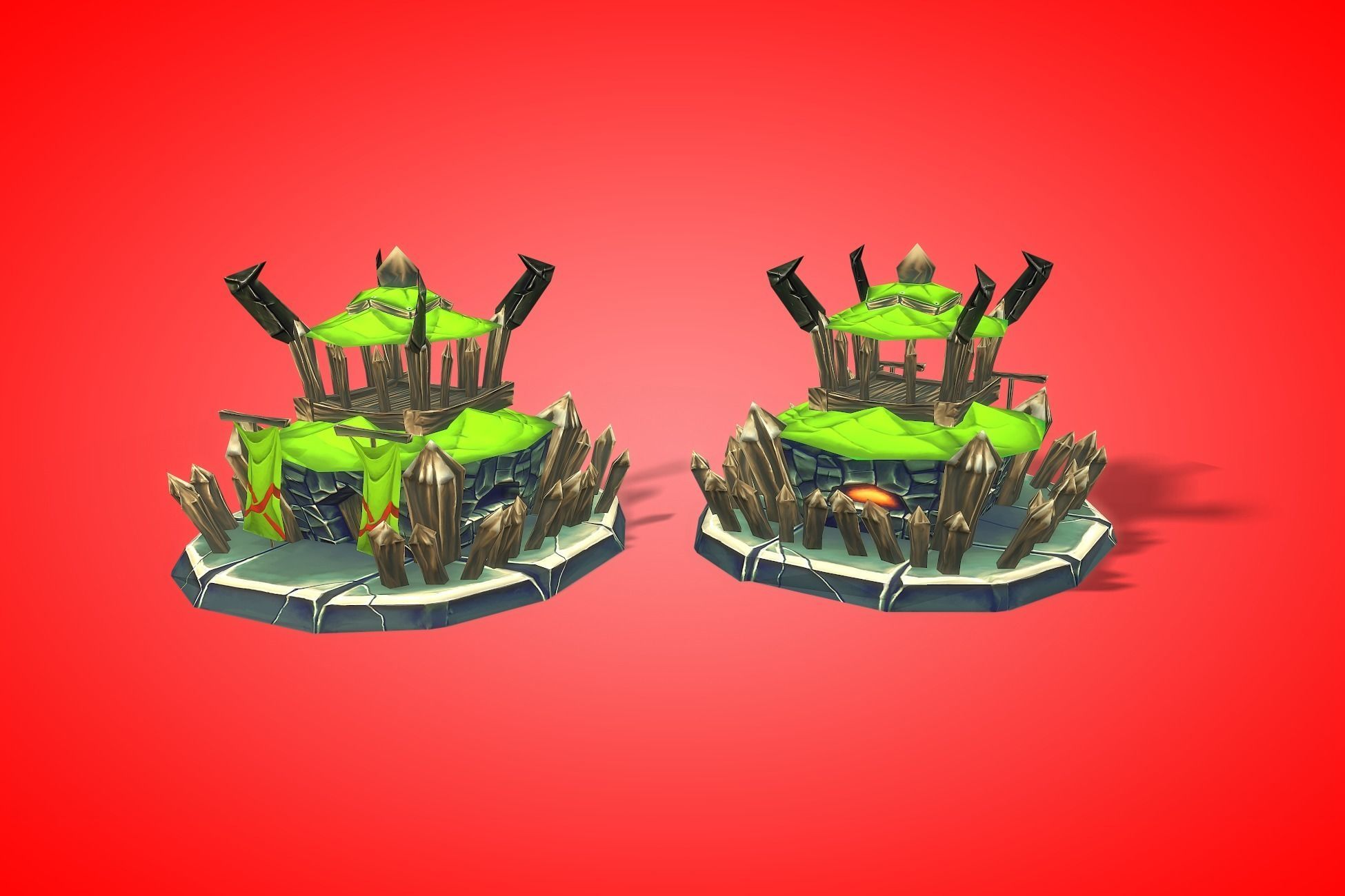 Orc RTS Fantasy Buildings Low-poly 3D model_10