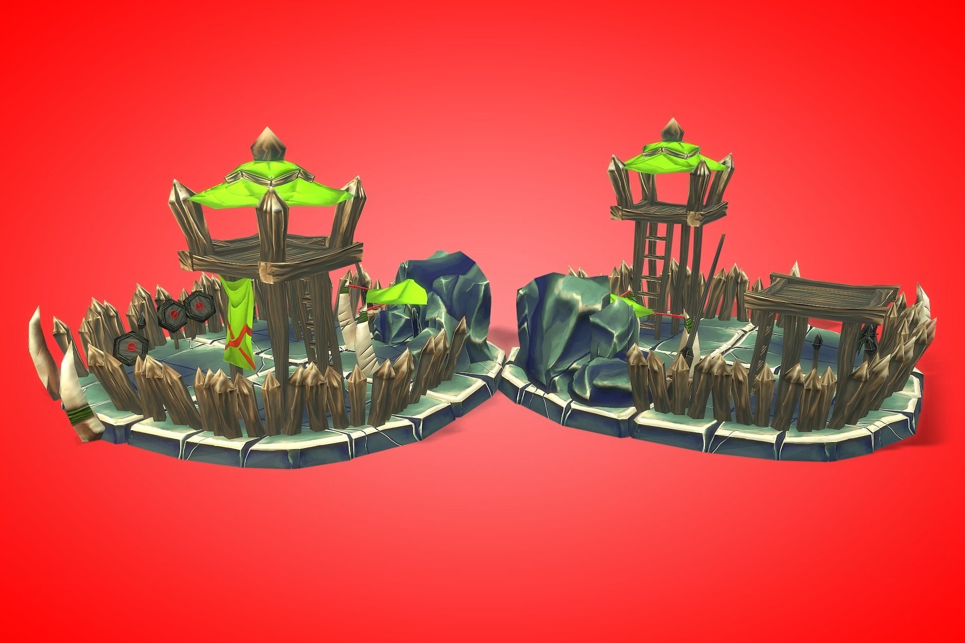 Orc RTS Fantasy Buildings Low-poly 3D model_7