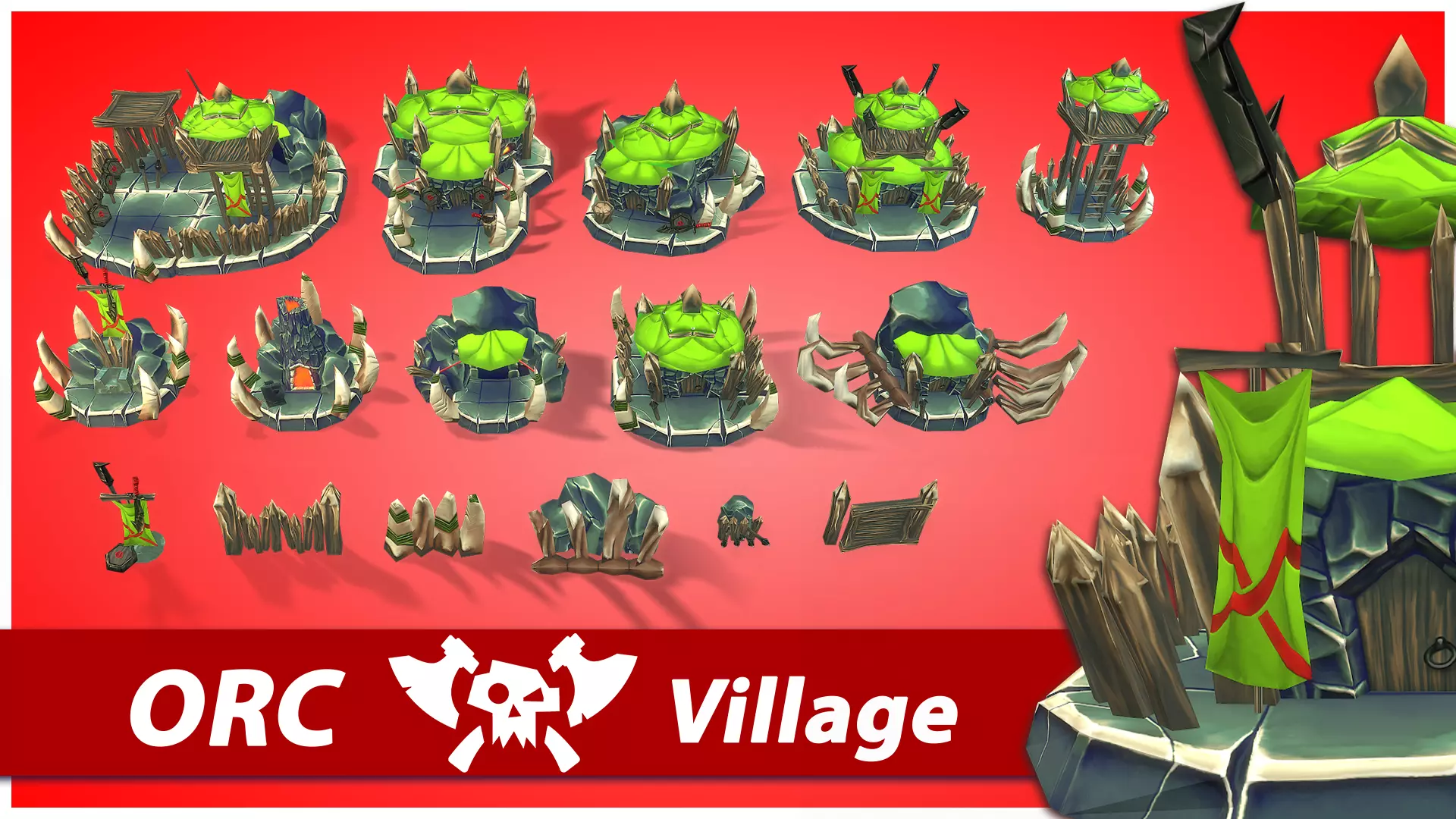 Orc RTS Fantasy Buildings Low-poly 3D model_0