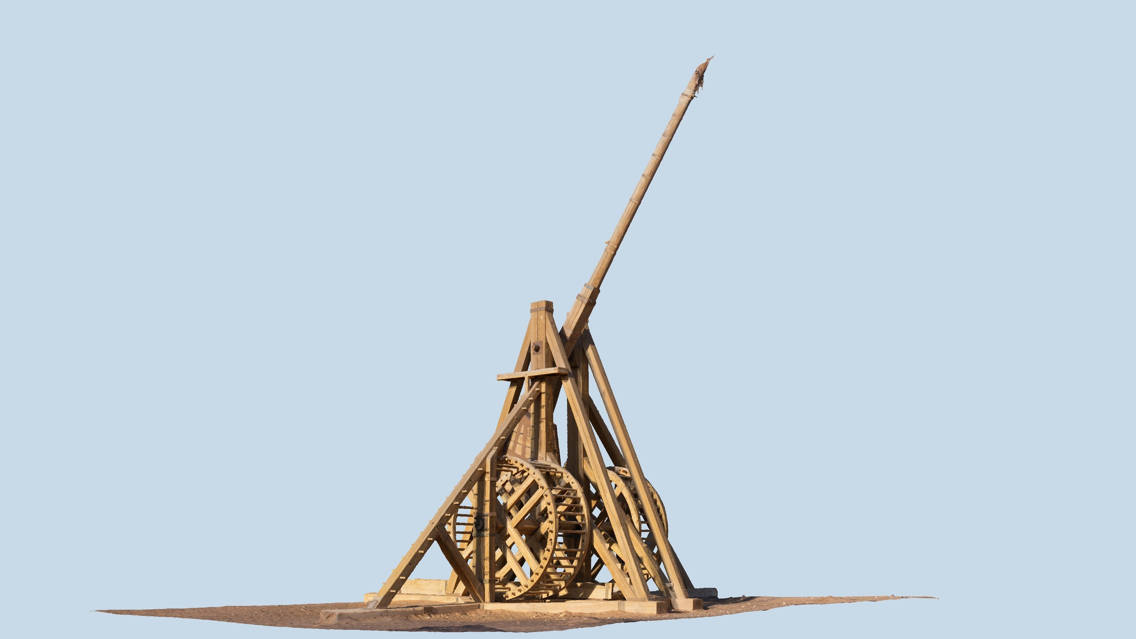 Medieval Siege Trebuchet 3D model_1