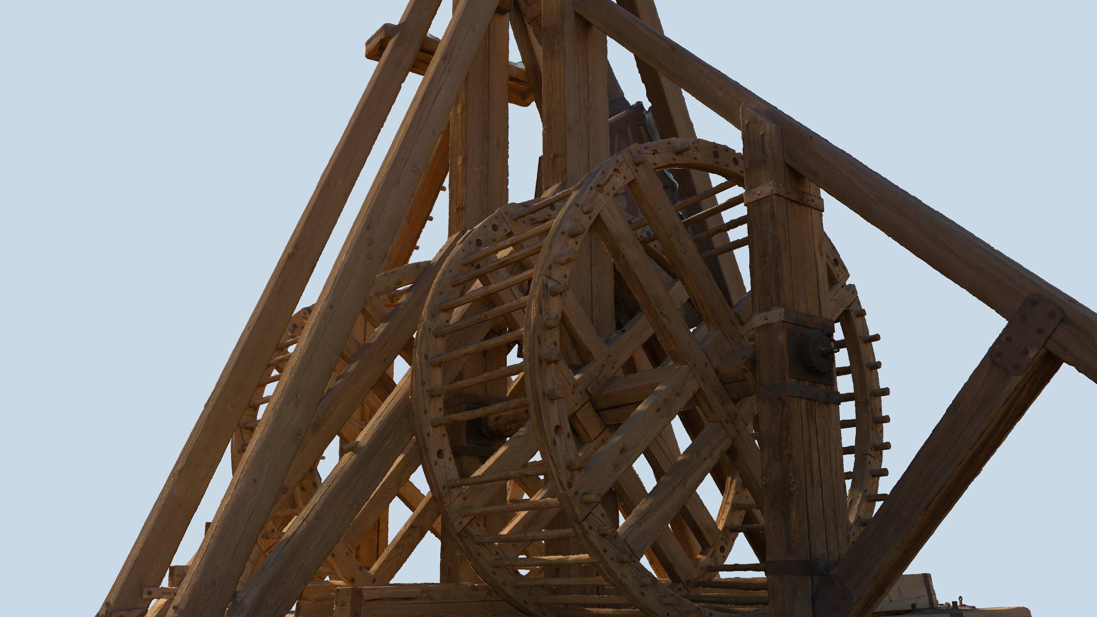 Medieval Siege Trebuchet 3D model_2
