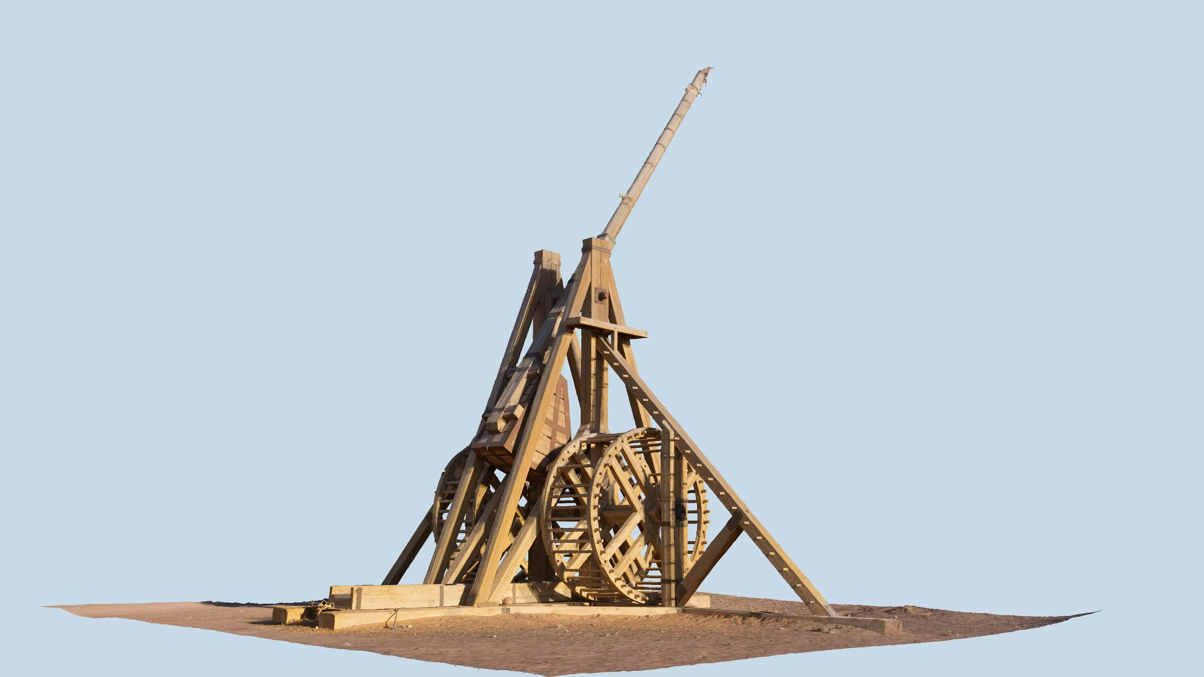Medieval Siege Trebuchet 3D model_0