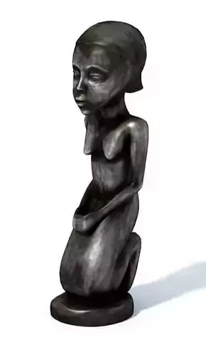 Crouching Afrifcan Woman Statue