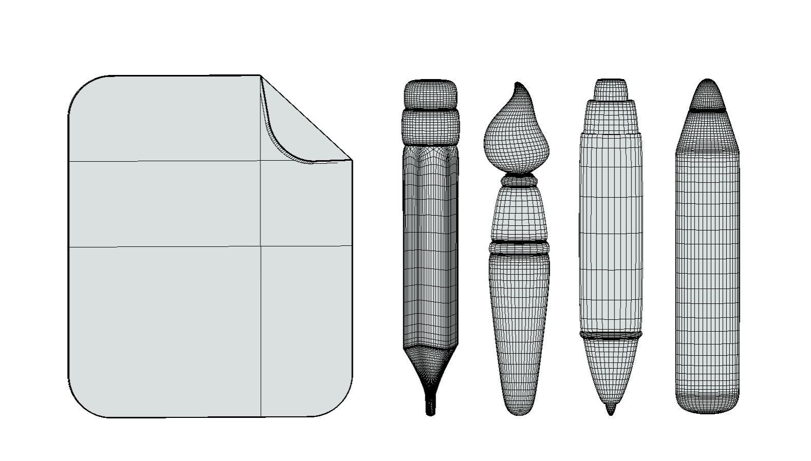 Stationary office pack 3D model_1