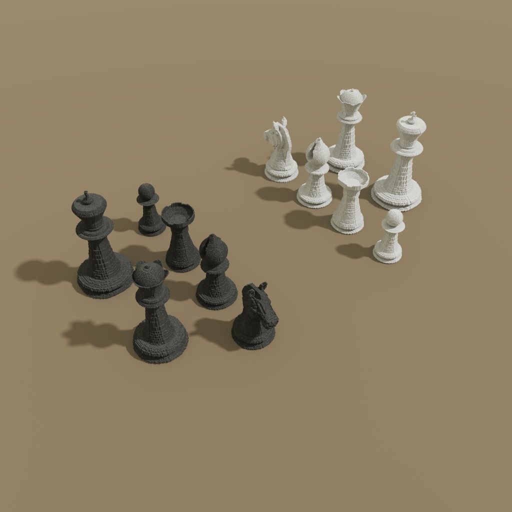 Chess figures Low-poly 3D model_9