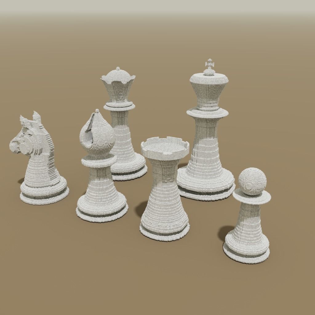 Chess figures Low-poly 3D model_11