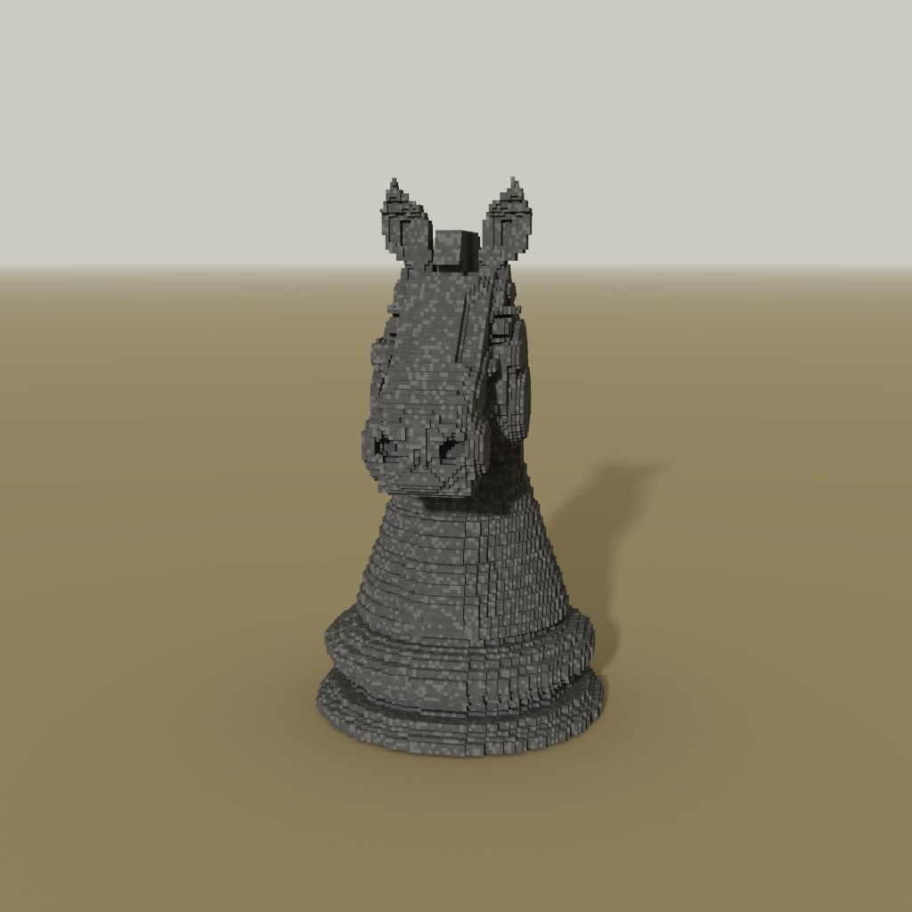 Chess figures Low-poly 3D model_3