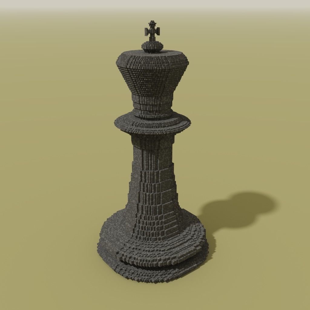 Chess figures Low-poly 3D model_2