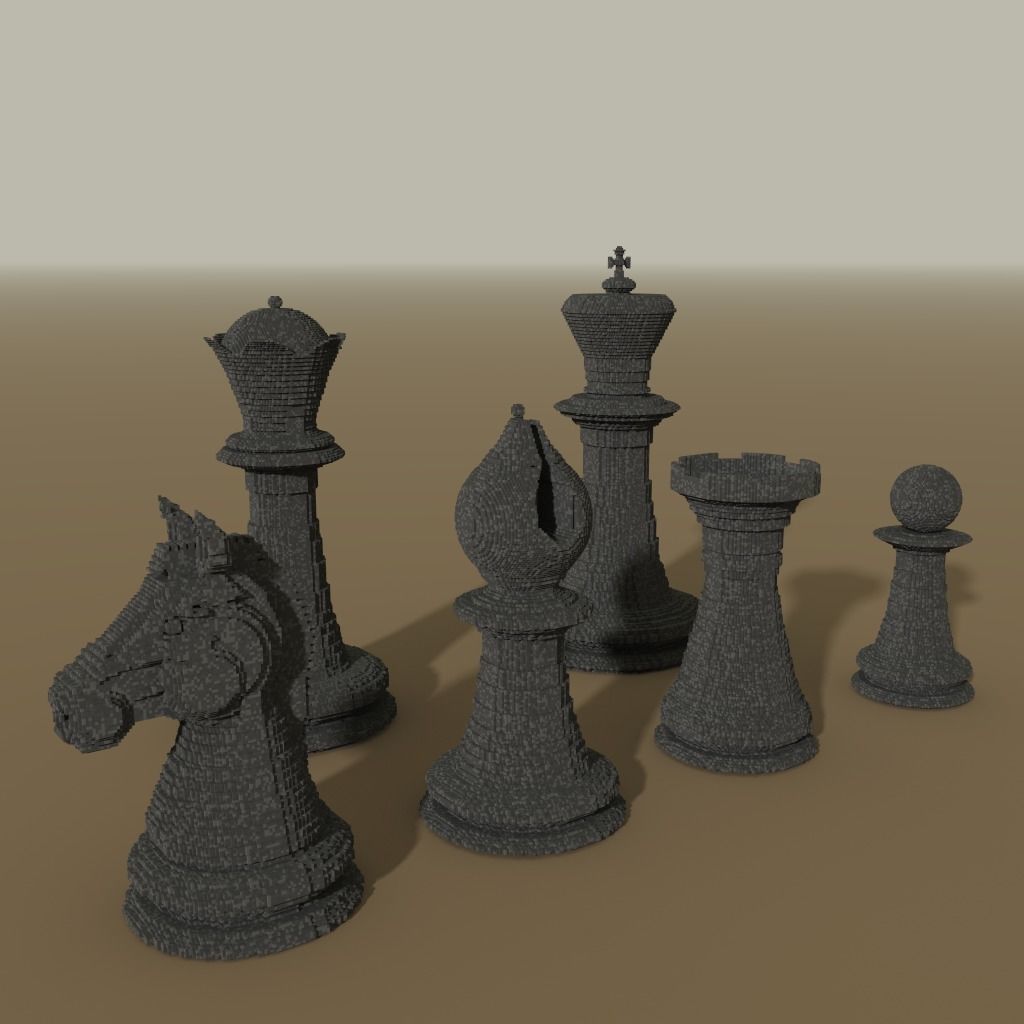 Chess figures Low-poly 3D model_20