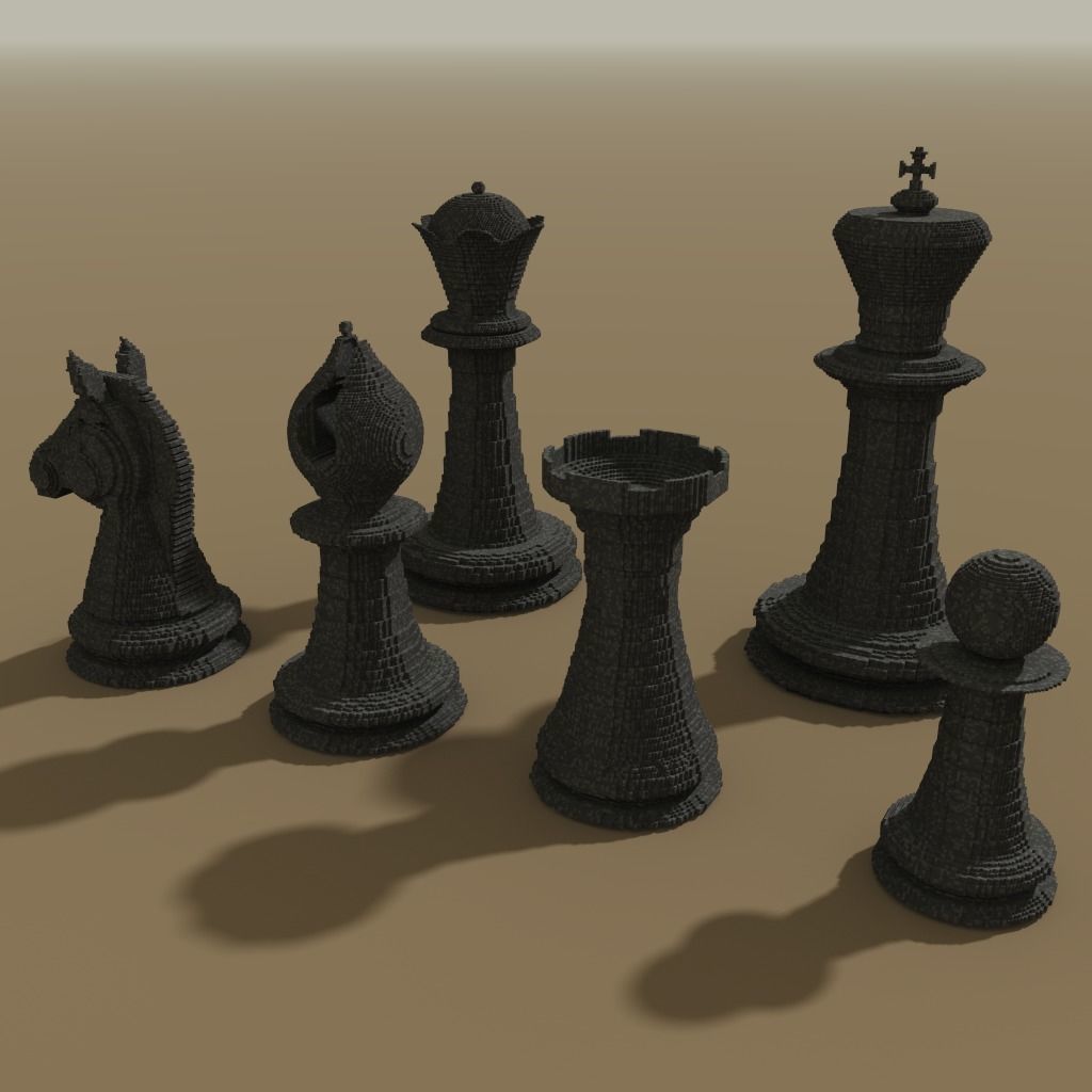 Chess figures Low-poly 3D model_21