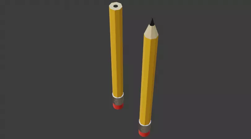 Low-poly pencil Free low-poly 3D model