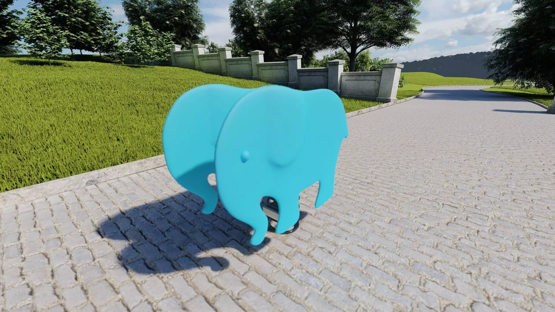 Spring playground children elephant 3D model 3D model_0