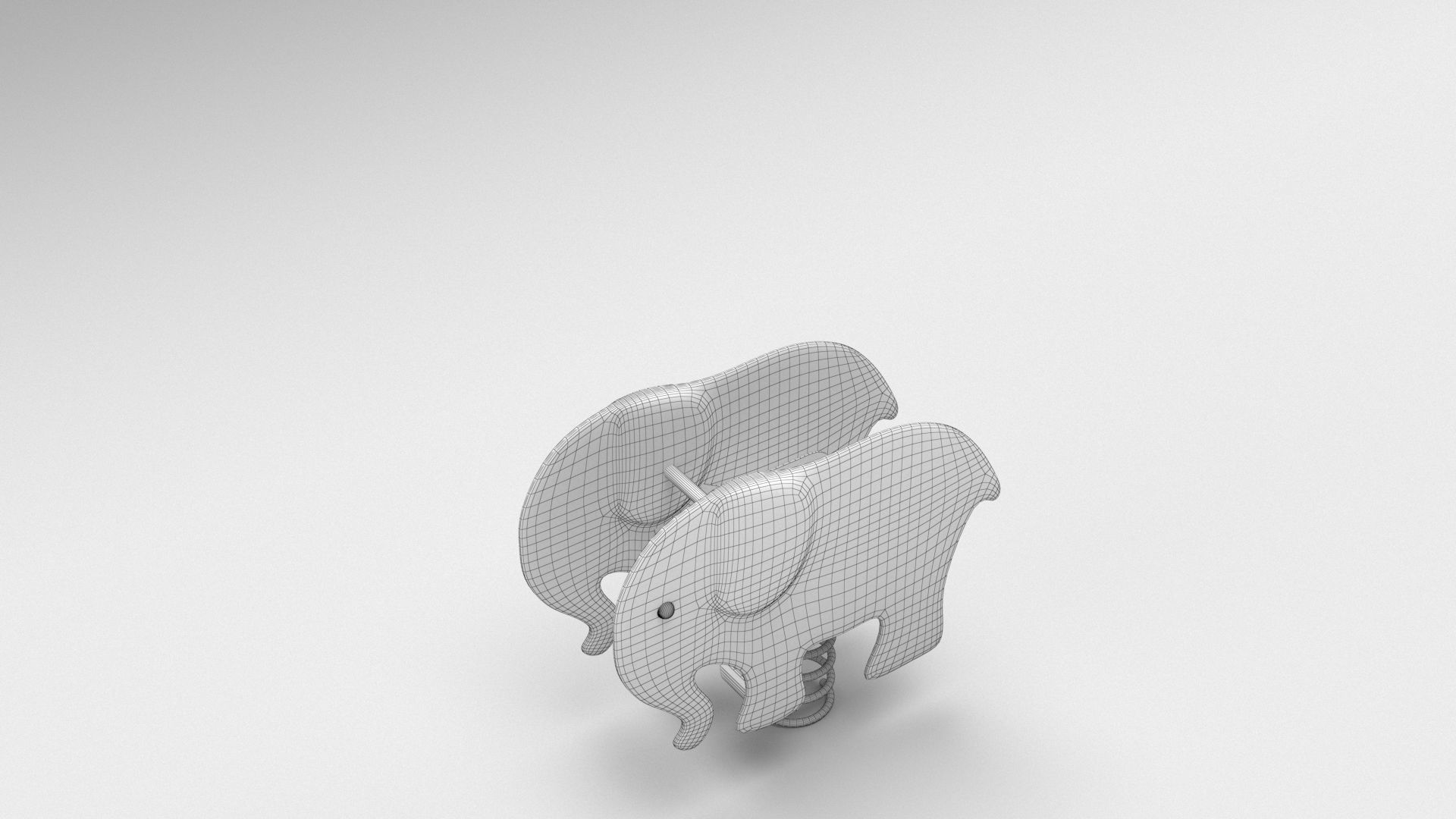 Spring playground children elephant 3D model 3D model_3