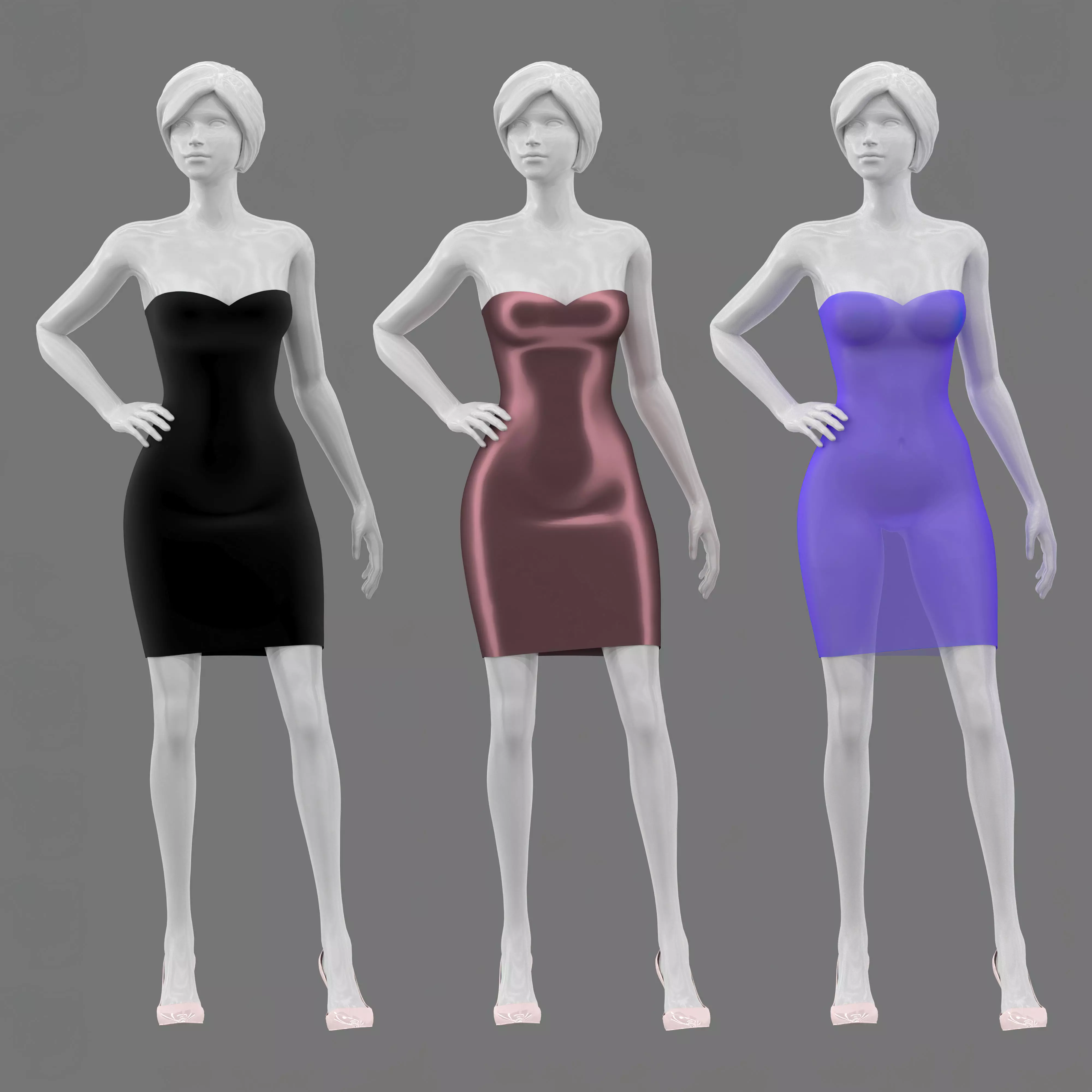 Female standing Pose Mannequin 3D model_0