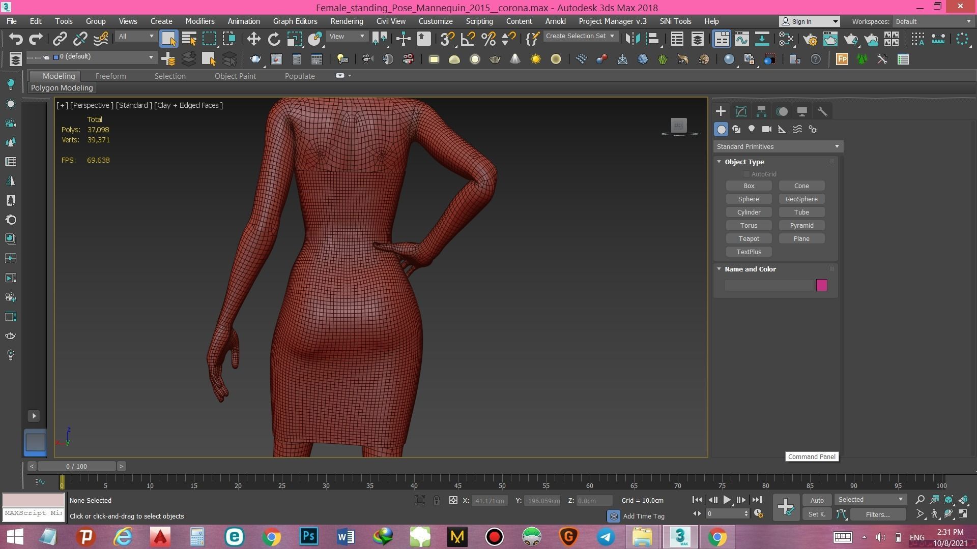 Female standing Pose Mannequin 3D model_8