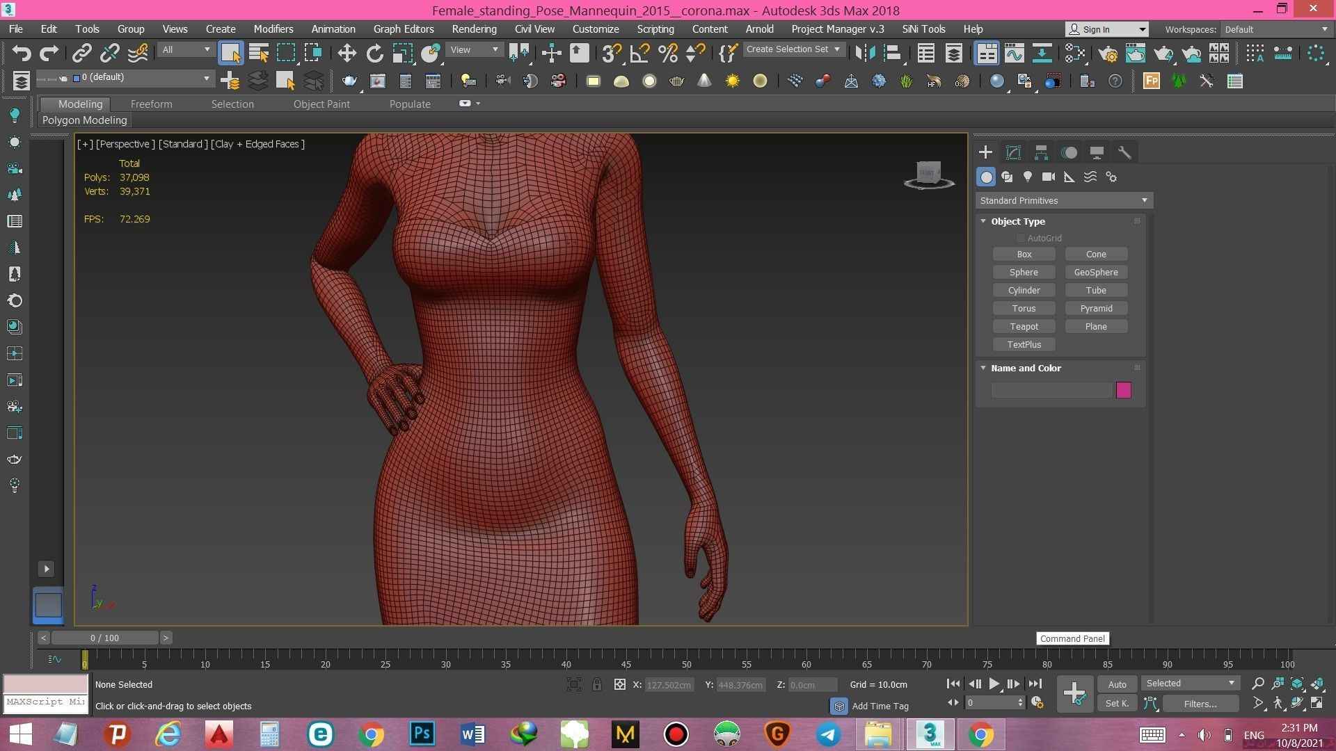 Female standing Pose Mannequin 3D model_7