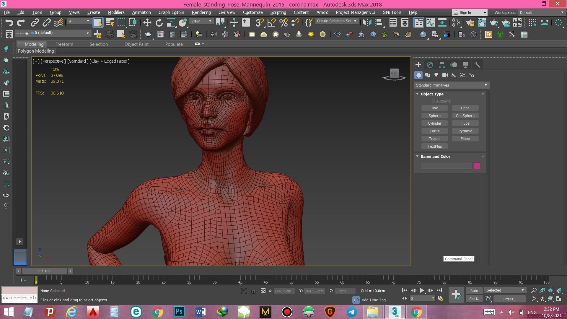 Female standing Pose Mannequin 3D model_10